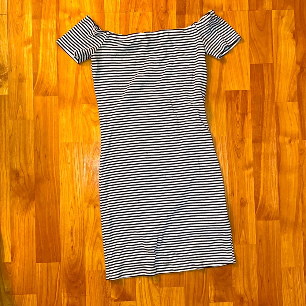 Mini dress with stripes